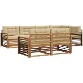 vidaXL Outdoor-Sofagarnitur 7 stk. Natur und Beige