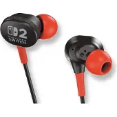 Power A Wired Earbuds for Nintendo Switch 2, Kabelgebunden, Gaming, Kopfhörer, Schwarz, Rot
