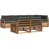 vidaXL Outdoor-Sofagarnitur 7 stk. Natur und Anthrazit