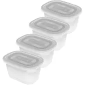 Rotho 4er Set Gefrierdosen 0,75 l FREEZE, Farbe:Transparent