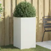 Prolenta Maison Exclusive - Pflanzkübel Weiß 42x38x75 cm Stahl