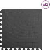 vidaXL Pool Bodenschutzmatte 12 pcs Schwarz 4,32 EVA-Schaum