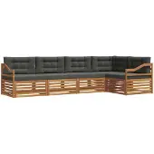 vidaXL Outdoor-Sofagarnitur 5 Stk. Natur und Anthrazit