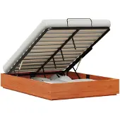 vidaXL Ottoman-Bettgestell mit Stauraum Wachsbraun 160 x 200 cm