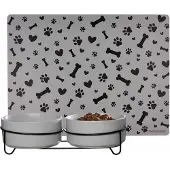 Ritzenhoff & Breker Futternapf "Hunde-Napfset mit Unterlage Taro ø 17 cm 2er Set grau" Spülmaschinengeeignet