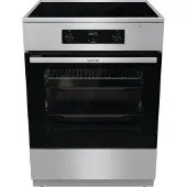 Gorenje Induktions-Standherd "GEIT6C60XPG", Energieeffizienz: A, silber (silberfarben), Herdsets, BridgeZone. Mehr Platz für große Pfannen und Bräter, Induktions-Standherd