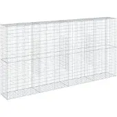 vidaXL Gabione mit Deckel 400x50x200 cm Verzinktes Eisen