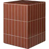 Ferm Living PILLAR Beistelltisch, braun, Höhe 42 cm, Beton - , Braun / Rost, Beton