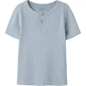 Name it Kurzarmshirt "NMMKAB TOP NOOS" Baumwollmischung, kurze Knopfleiste