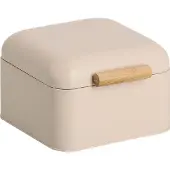 Zeller Brotkasten PRESENT "Brotkasten, Metall/Bambus", beige, B:20cm H:13,5cm L:20cm, Bambus, Stahl, Lebensmittelaufbewahrungsbehälter, Brotkasten, ca. 20x20x13,5 cm