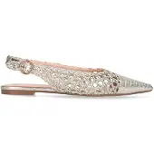 Manfield Goldfarbene Slingbacks in Flecht-Optik | Größe 39