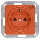 Siemens 5UB1901 DELTA i-system SCHUKO-Steckdose m. Bedruckung ZSV u. erh. Berührungsschutz, orange