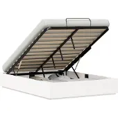 vidaXL Ottoman-Bettgestell mit Stauraum Weiß 140 x 190 cm