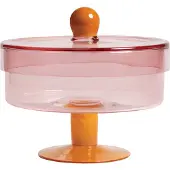 &k amsterdam &klevering - Duo Aufbewahrungsglas, Ø 22 x 20 cm, pink / orange
