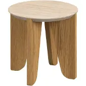 Giga Beistelltisch Travertinlook Rund - 50x50x50cm - Derk