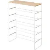 SmartaSaker Schuhregal Tower Wood Top White
