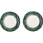&k amsterdam &klevering - Festivo Teller, Ø 22.5 cm, grün (2er-Set)