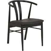 Ebuy24 Esszimmerstuhl Schwarzes Kunstleder - 60x54x77cm - Artenara - 2er Set