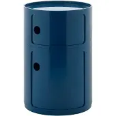 Kartell Componibili Big Container, blau, 2 Elemente, Höhe 61,5 cm - , Componibili Big, Blau, für Wohnzimmer, Kunststoff, Modern