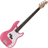 Gear4Music LA Bassgitarre von Pink