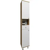 VCM Holz Badezimmerschrank | Badmöbel | Hochschrank | Badschrank | Maße ca. H. 185 x B. 30 x T. 31 cm - Nilosi