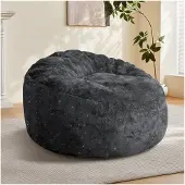 OKWISH Loungesessel Konturdesign Einzelsitz Gebogene Hochlehne Für Wohnzimmer und Schlafzimmer Flanelloptik Schwarz