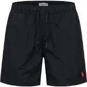 U.s. polo assn. Badehose USKyrk – Herren Badeshorts mit elastischem Bund in Schwarz-Rot | Gr.: 3XL