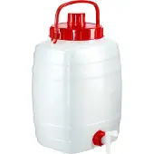 Kadax Wasserkanister "Asele", Trinkwasserkanister, Wassertank mit Hahn und Gummidichtung, Weiß, 10L
