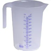 Hünersdorff Messkanne 2.000 ml, PP, 2 Skalen offener Griff, transparent und stapelbar