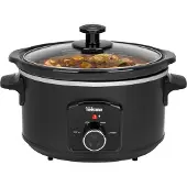 Tristar VS-3915 Slow-Cooker, 3,5 l, Schwarz, Drehregler, 4 Person(en), Edelstahl, Glas