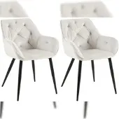 Proregal 2er Set Besucherstuhl COVENT GARDEN HxBxT 81x56x58cm Samt Hellgrau Konferenzstuhl
