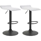 CLP 2er Set Barhocker Dyn V2 Kunstleder höhenverstellbar und drehbar weiß Gestell Farbe schwarz