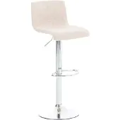 CLP Barhocker Hover mit Stoffbezug creme Material Gestell Metall in Chromoptik