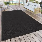 Paco Home Outdoor Teppich wetterfest Garten & Terrasse flachgewebt Uni Sisaloptik robust Grösse 80x200 cm