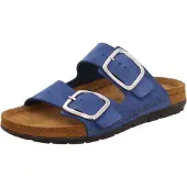 Rohde Damen Pantolette Nubukleder goldene Schnalle Sommerfarbe Rodigo-D 5879, Größe:38 EU, Farbe:Blau