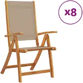 vidaXL Gartenstühle 8 Stk. Klappbar Massivholz Akazie und Textilene