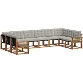 vidaXL Outdoor-Sofagarnitur 10 stk. Natürlich und Hellgrau