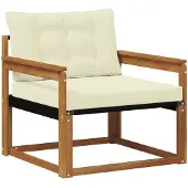 vidaXL Outdoor-Sofagarnitur Massives Akazienholz und Textilene Natur