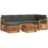 Syfax Ecksofa Set 7 pcs Natur und Anthrazit Massivholz Akazie