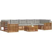 vidaXL Outdoor-Sofagarnitur 8 stk. Natürlich und Hellgrau