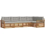vidaXL Outdoor-Sofagarnitur 5 Stk. Natürlich und Hellgrau