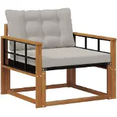 vidaXL Outdoor-Sofagarnitur Massives Akazienholz und Textilene Natur