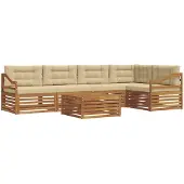 vidaXL Outdoor-Sofagarnitur 6 stk. Natur und Beige
