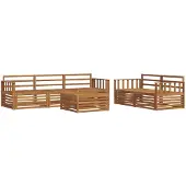 vidaXL Outdoor-Sofagarnitur 6 pcs Natur Massivholz Akazie