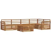 vidaXL Outdoor-Sofagarnitur 6 pcs Natur