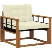 vidaXL Outdoor-Sofagarnitur Massives Akazienholz und Textilene Natur