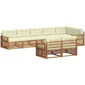 vidaXL Outdoor-Sofagarnitur 8 stk. Natur und Creme