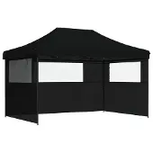 Syfax Party-Zelt Schwarz 292 x 440 x 315 cm Oxford-Stoff