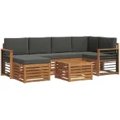 Syfax Ecksofa Set 7 pcs Natur und Anthrazit Massivholz Akazie