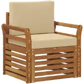 Syfax Outdoor-Sofa Massives Akazienholz und Polyester Natur